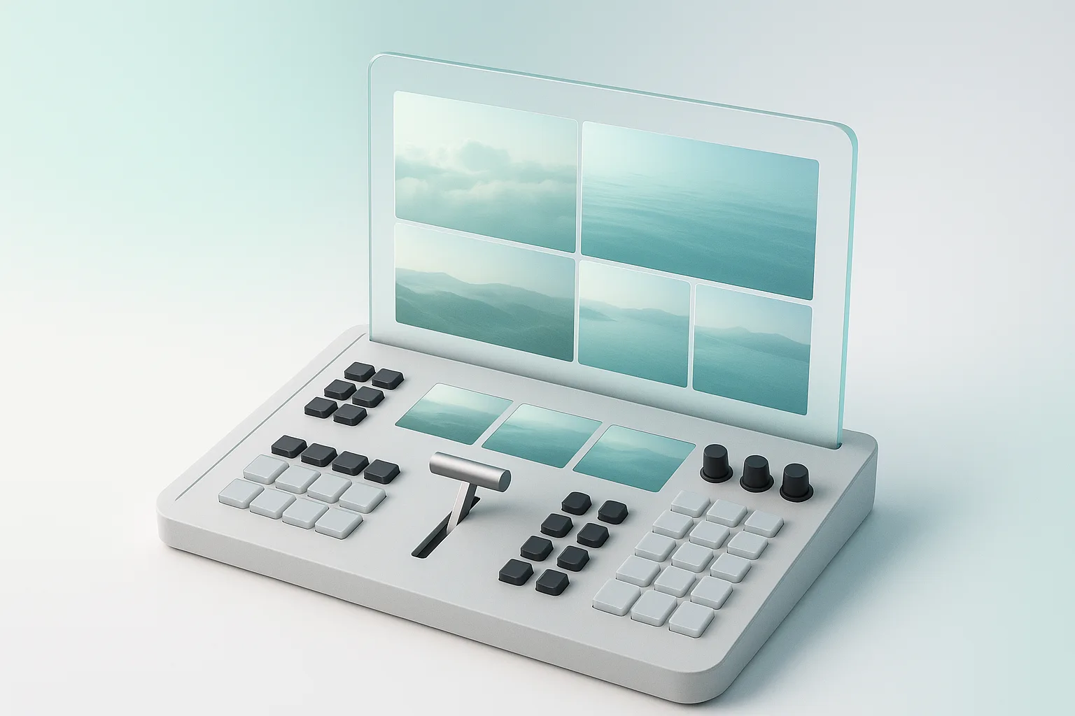 Multi-camera live streaming setup with vision mixing interface