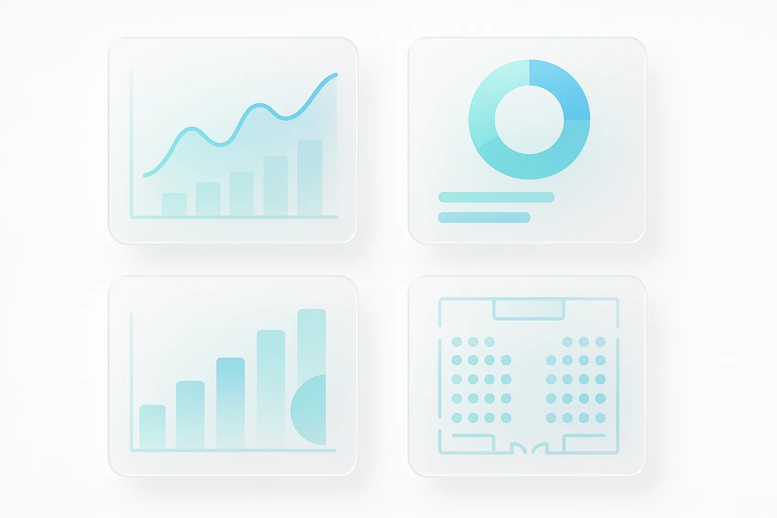 Minimalist interface showing virtual event dashboard with engagement metrics