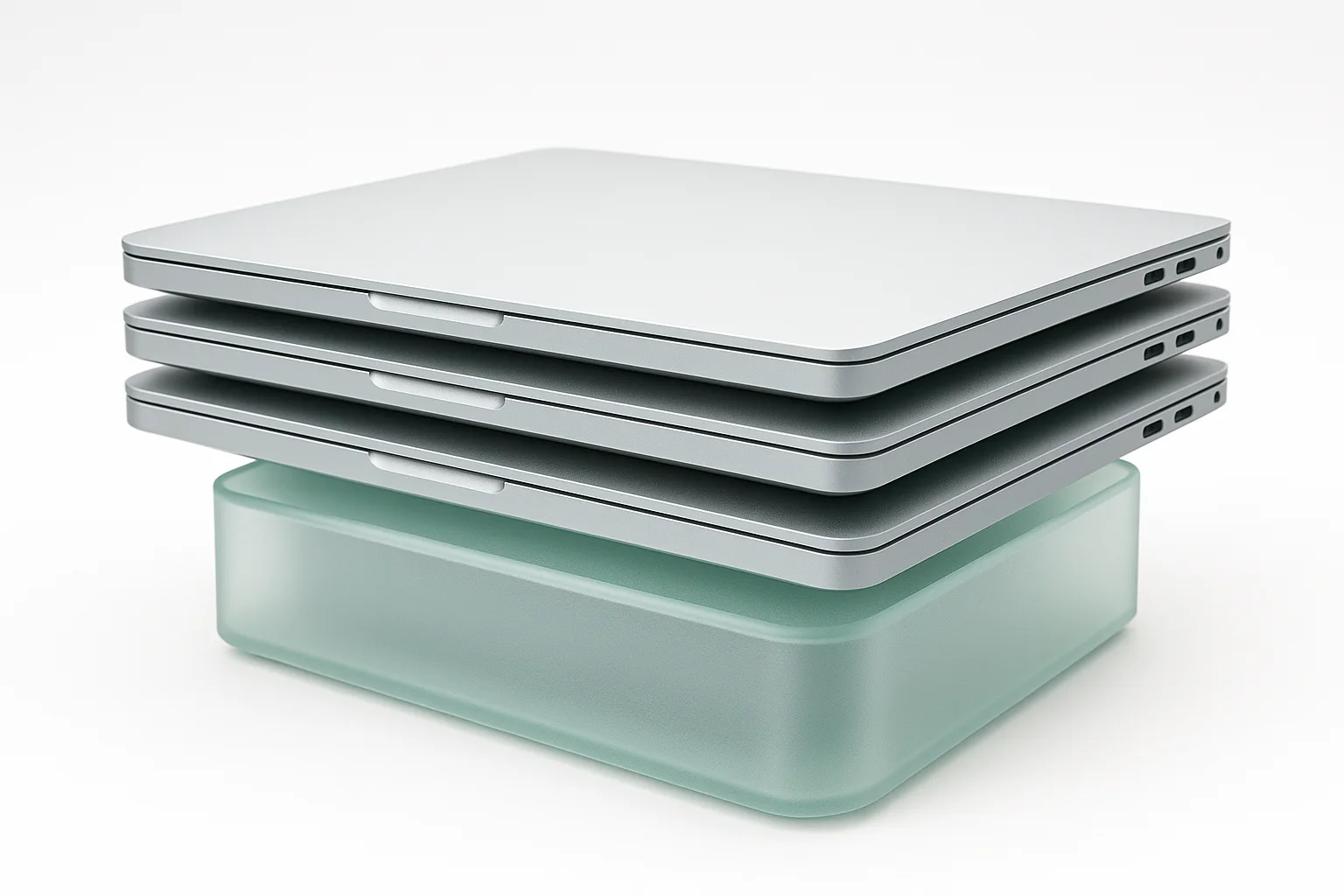 Pre-configured laptop fleet with wireless charging station