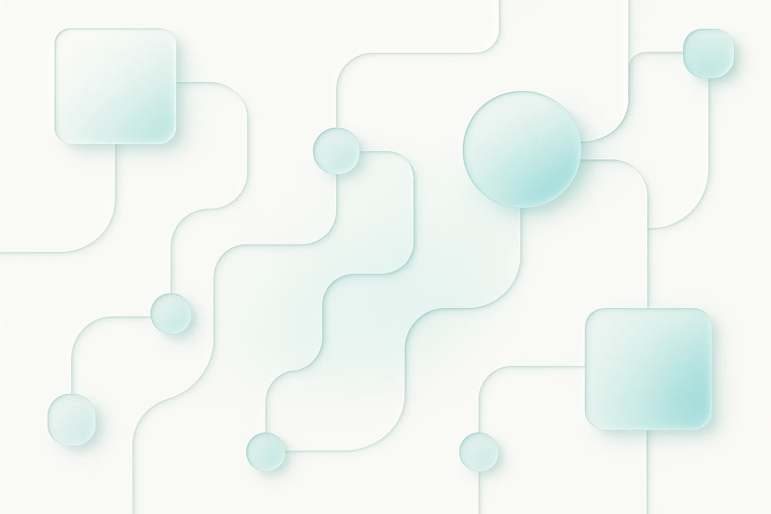 Clean minimal API integration architecture diagram with interconnected nodes